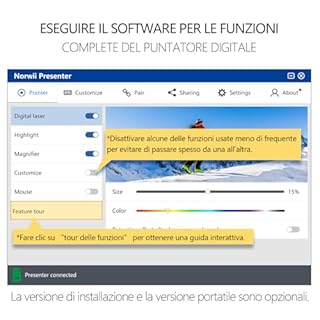 Norwii N97s - Clicker per presentazioni PowerPoint, PowerPoint Clicker, Presentazione Rremota, Bluetooth Wireless Presenter, Puntatore digitale per schermo TV