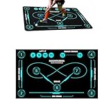 MAUNYASENA Field Hockey Training Mat (Blue), 59" x 35" Professional Dribbling Pad Includes Drawstring Carry Bag and Adjustable Strap, Large Hockey Surface for Home & Garden Practice