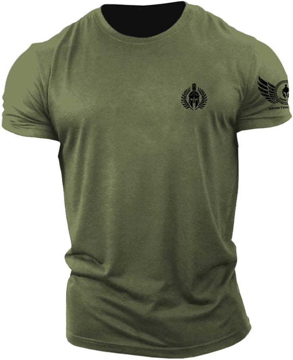 Spartan Olive Branch - Muscle Athletic Workout Tee Top Gym Bodybuilding Shirts Fitness