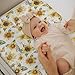 Boho Sunflowers Butterflies Changing Pad Covers for Baby Girl Boy Yellow Sunflower Leaves Fitted Change Table Pad Covers Mats Spring Summer Floral Soft Diaper Change Table Cover Sheets 32''×16''
