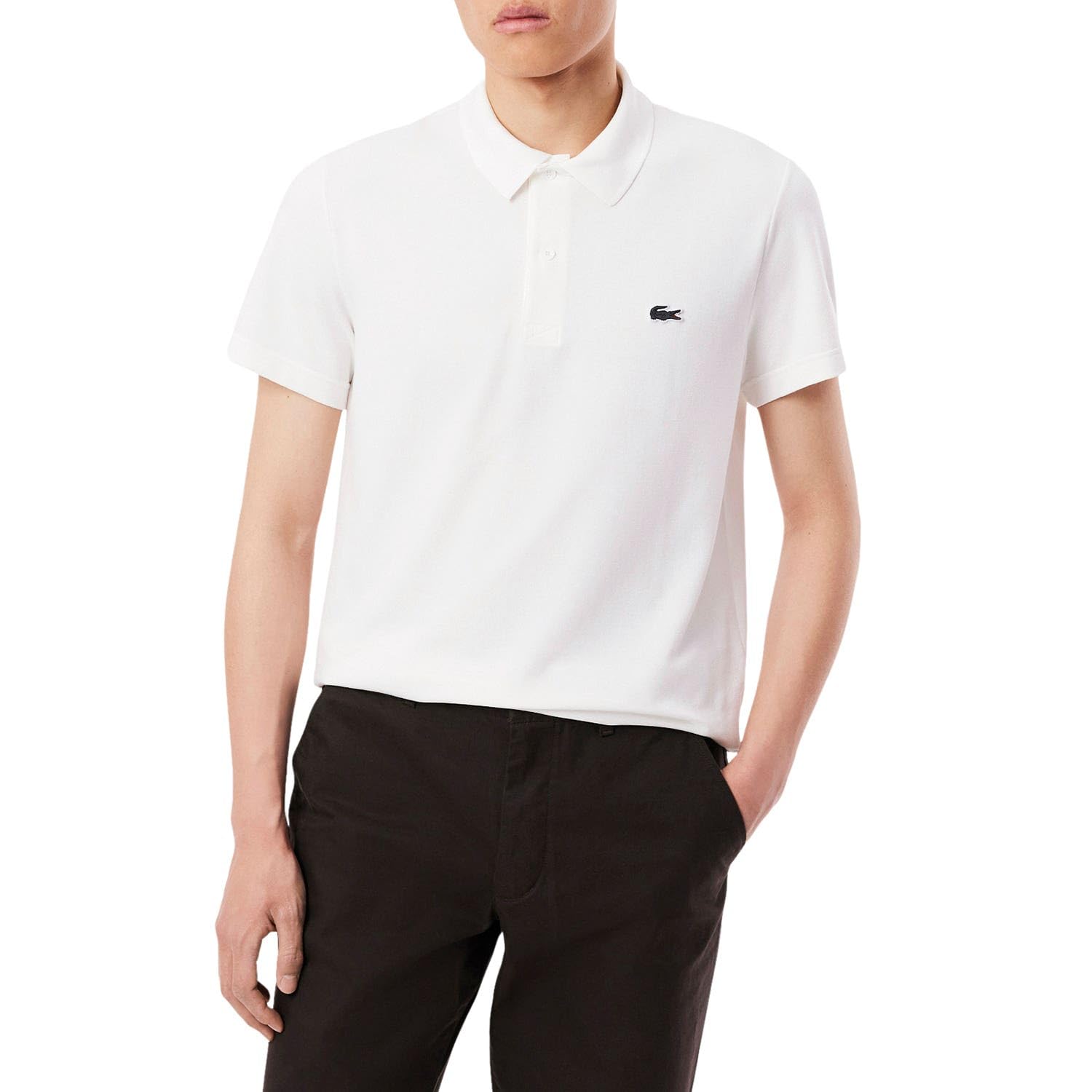 Lacoste Men's White Regular Fit Short Sleeve Polo Shirt in Size XL, Sports Direct