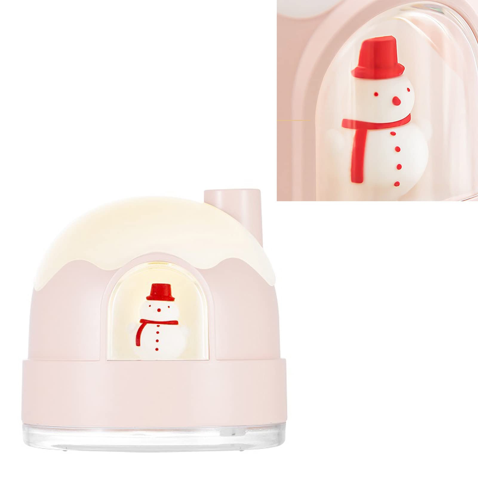 Humidificador de niebla fría con luz nocturna, humidificadores ultrasónicos silenciosos for dormitorio, apagado automático, lindo diseño de casa de nieve, humidificadores for bebés, guardería, toda la