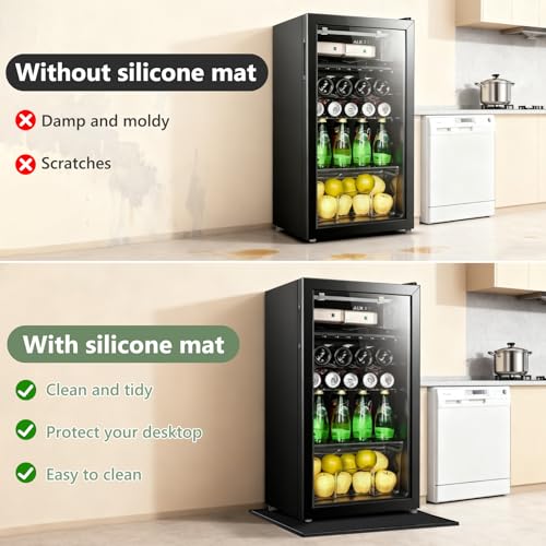 AKEfit Heat Resistant Silicone Mat, Non-Slip Waterproof Air Fryer Mat for Kitchen Countertops, Oven, Stove Top & Dining Table Protection (BLACK) - Image 6