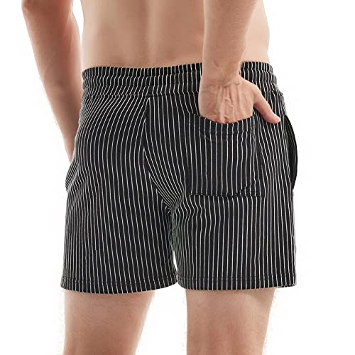 Firottii Mens Sweat Workout Shorts 5 Inch Inseam Casual Athletic Jogger Short Shorts For Men(Black M) #TOP2