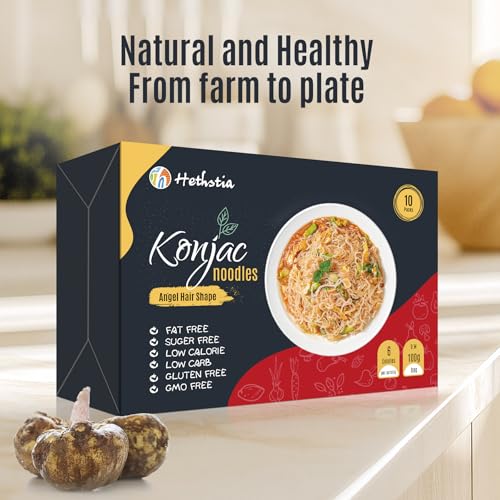 Image of Hethstia Konjac Noodle - Ready-to-Eat Shirataki Angel Hair, Low Carb, Low Calorie, Keto, Vegan, Gluten-Free Asian Ramen, Sugar-Free, Plant-Based, Healthy Instant Meal & Holiday Gift