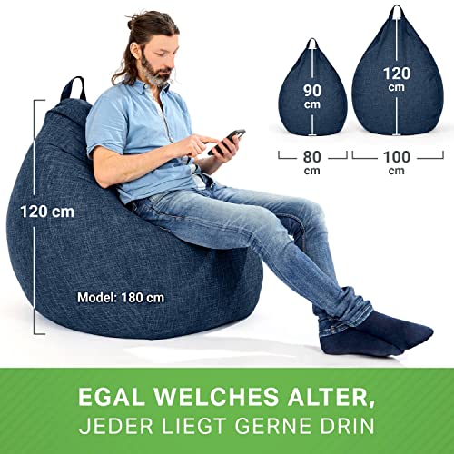 Green Bean© Indoor Sitzsack mit 200 Liter mit EPS-Perlen Füllung Kuschelig Weich Waschbar - Drinnen Stoff Bodenkissen… – Bild 6