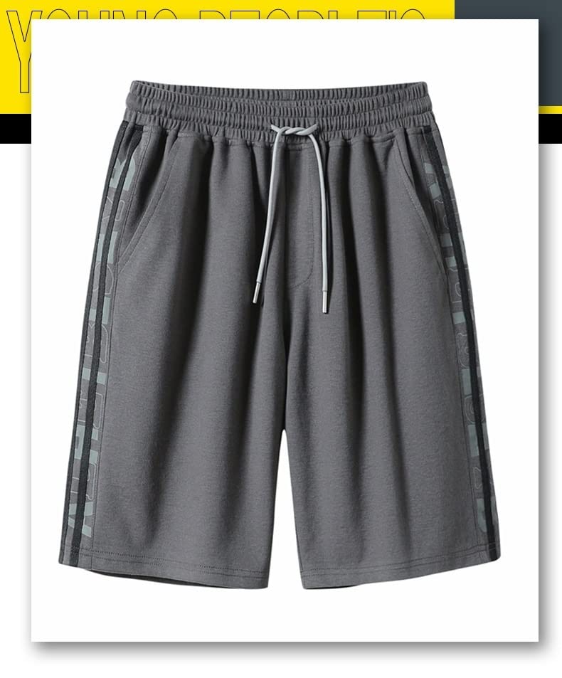 Shorts amples légers gris style sportswear décontracté taille haute