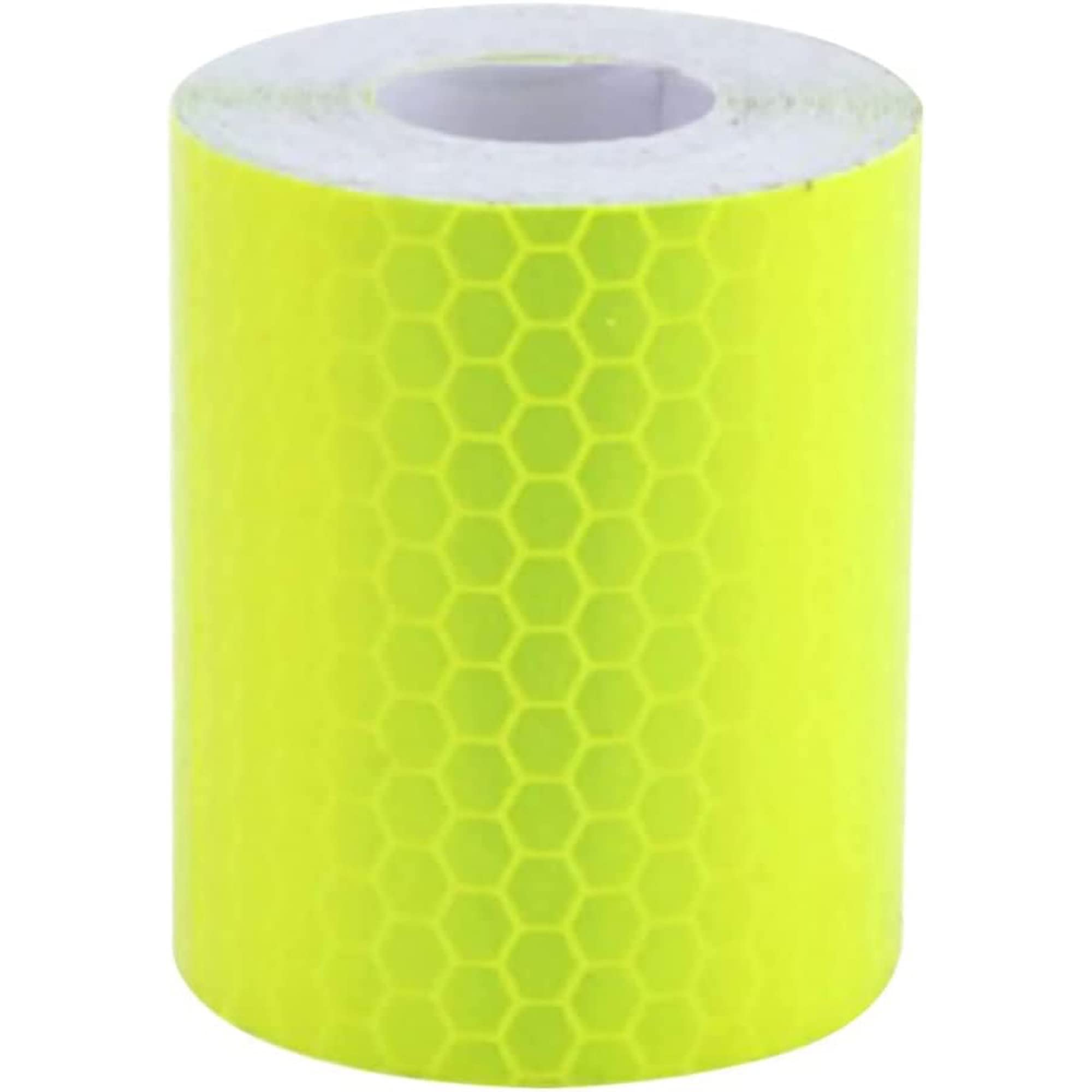 Haobase Fluo Yellow 5Cm×3M Car Reflective Sticker Warning Safety Car Decoration Reflector Protective Strip Film Tape (Fluo Yellow)