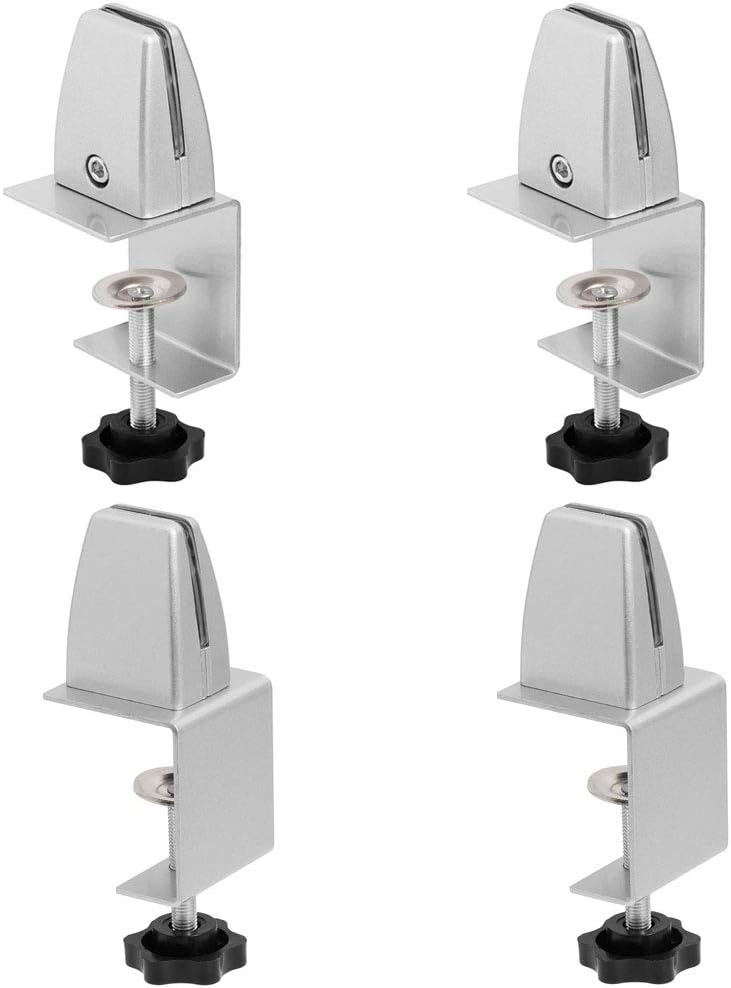 4PCS Sneeze Guard CClamp Bracket Support Adjustable Aluminum Acrylic