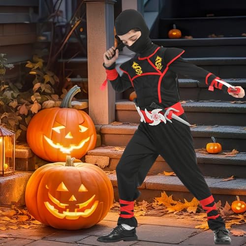 Disfraz completo para niños Ninja talla S 4/5 años miniatura 2