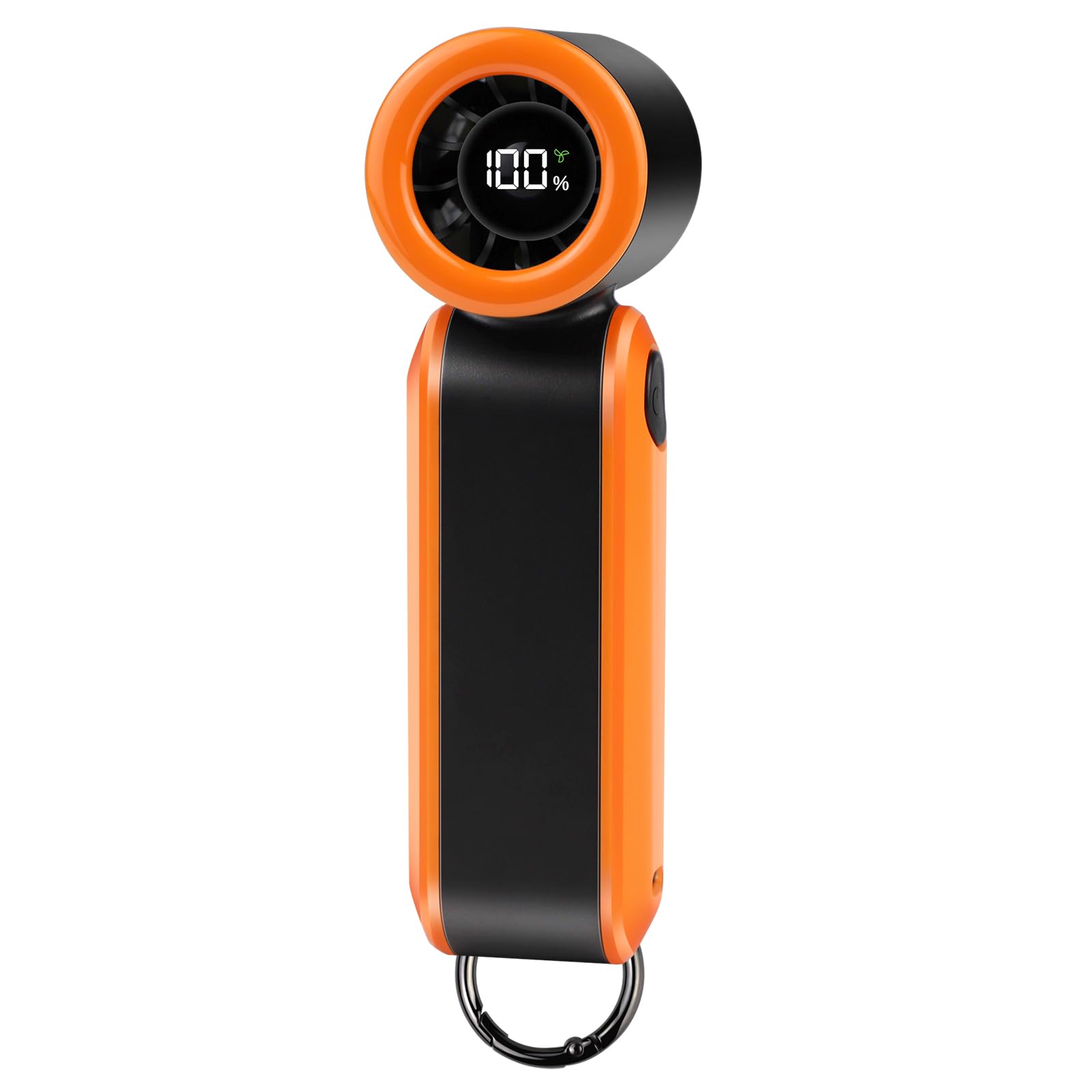Portable Handheld Fan, LED Digital Display, Powerful Mini Turbo Fan, 17400RPM Hight Speed, Personal Hand Fan Rechargeable, Small Pocket Design with Carabiner, Personal Travel fan for Women Men