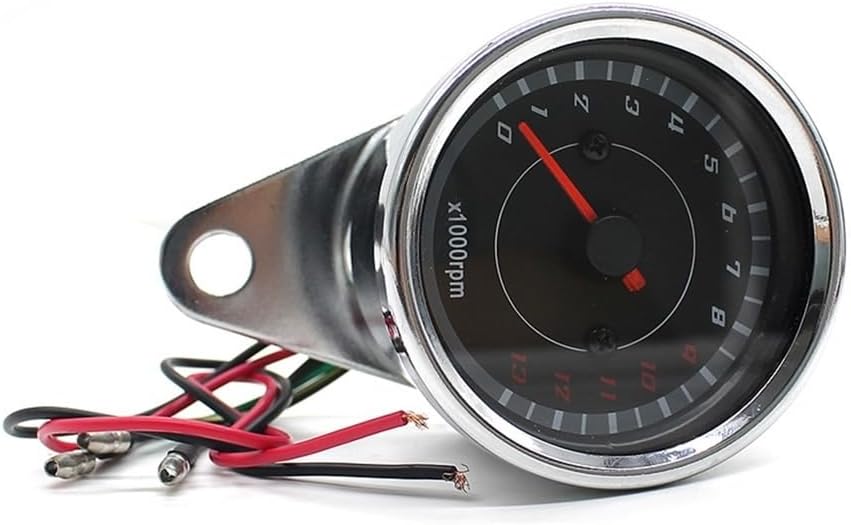 Mechanical Dual Odometer Gauge For DC 12V Universal Motorcycle Tachometer Blue LED Backlit 1000RPM Analog Electronic Tach Meter