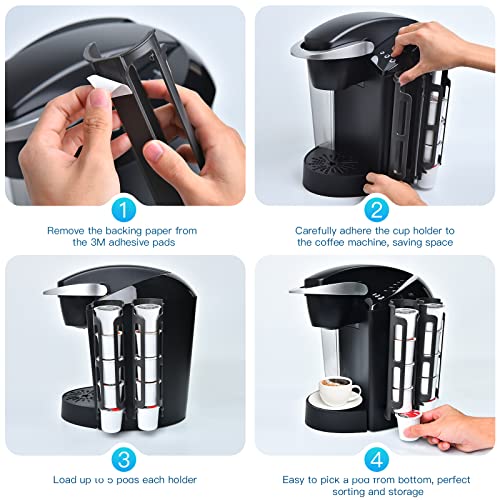 Gieere Coffee Pods Holder Organizer Compatible With 15 Keurig K Cup Pods Side Mount Magnetic Storage For Refrigerator Pods Dispenser Compatible For Small Counters (3 Pack, Black) #TOP4