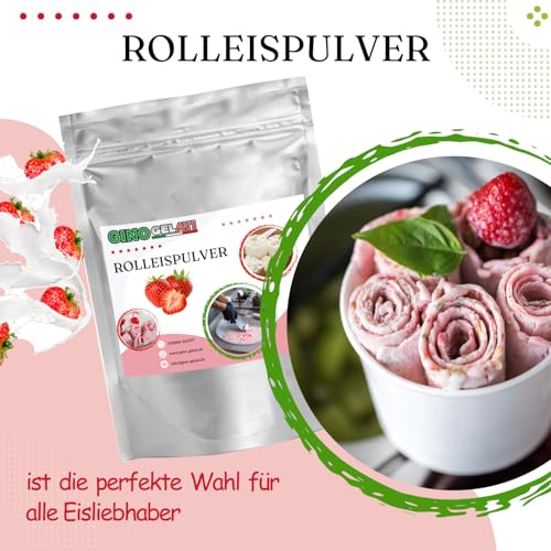 Gino Gelati Rolleis Pulver, verschiedene Varianten und größen, Intensiver Geschmack, Made in Germany, schnelle und einfache Zubereitung auch ohne Eismaschine (333 g, Kaugummi) – Bild 4