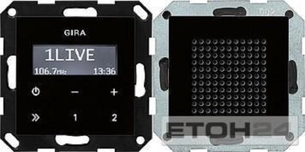 Gira 228005 Unterputz Radio RDS System 55, schwarzglasoptik