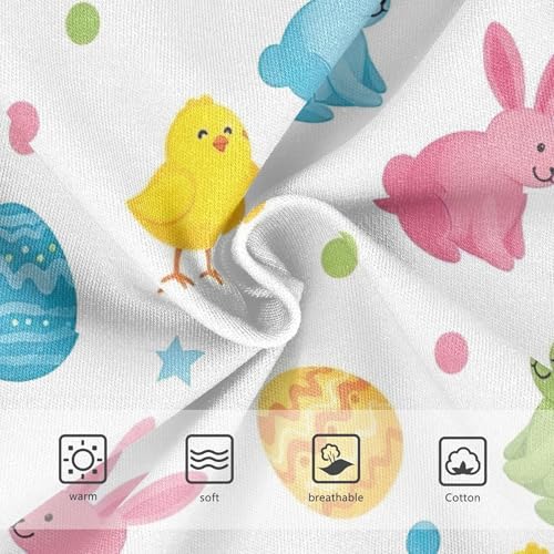 Toddlers Underwear Floral 2t Cotton Cute Panties Girl Artistic Underpants Briefs Colorful Easter Eggs Bunnies White3