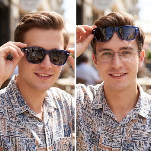 Image of TJUTR Polarized Fit Over Glasses Sunglasses for Men Women, Wrap Around UV400 Protection Sunglasses TS2611