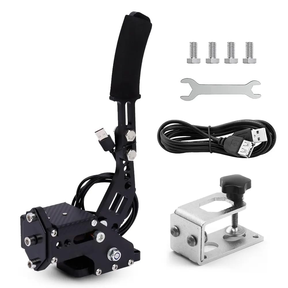 Lanotech Kit de frein à main USB 64 bits PC/PS4/PS5 pour jeux de course PC SIM, pour Logitech G29 Simuler un ordinateur de frein à main linéaire, avec clip de fixation et plaque