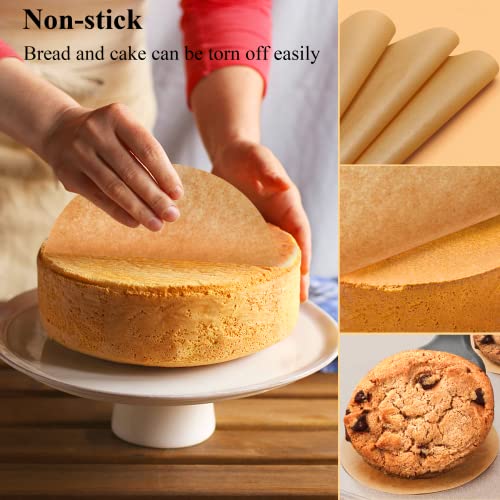 Dissknic DK008 8 Inch Parchment Paper Rounds, 100 Pcs Unbleached And Non Stick Baking Parchment Rounds, Precut Round Parchment Paper For Baking Sheets Round, Cake Pans, Springform Pan, Steamer thumb #3