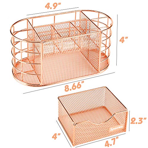 Spacrea Desk Organizers And Accessories, Office Organizer Pencil Holder For Desk, Desk Office Supplies Organizer (Rose Gold) #TOP1