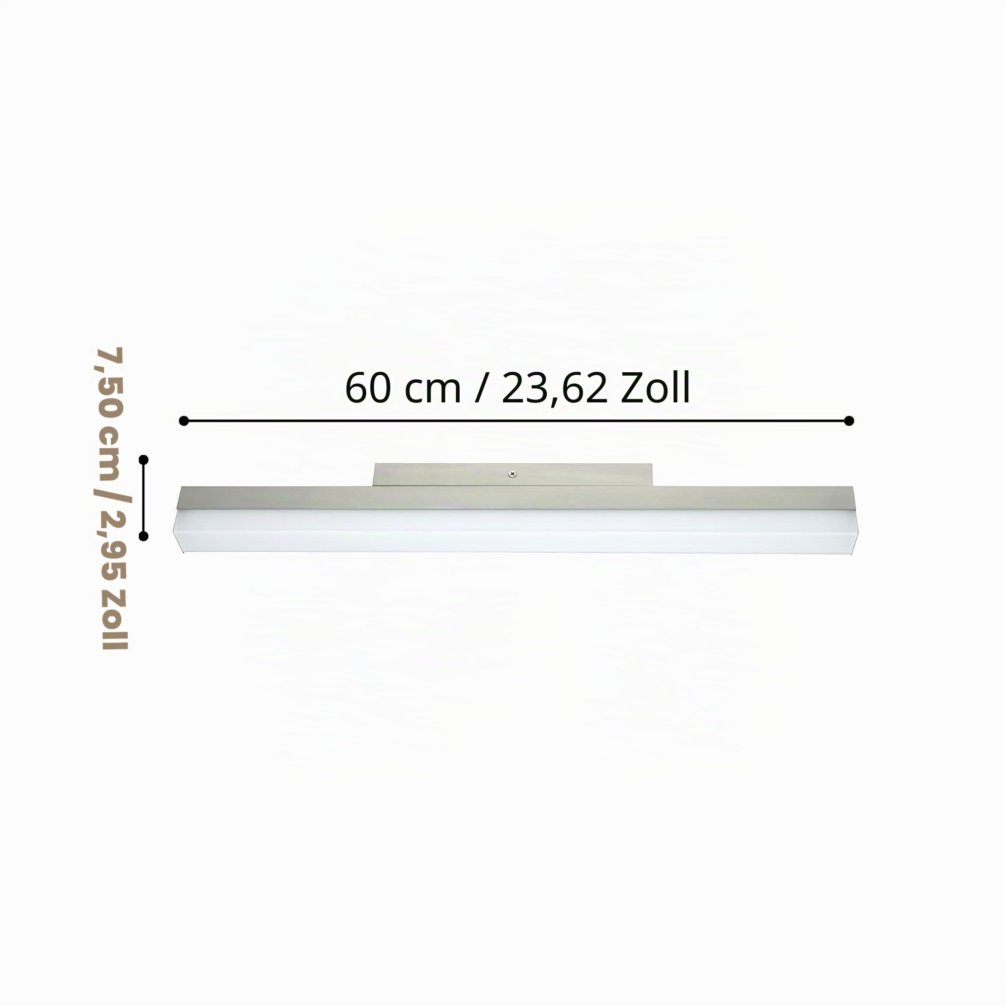 EGLO LED Wandlampe Torreta, Spiegelleuchte Wandleuchte | Bad aus Metall und Glas, Badezimmer Lampe in Nickel-Matt, Weiß, LED Feuchtraumleuchte neutralweiß, IP44, L 60 cm