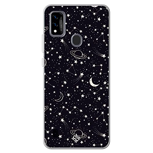 Movilshop Funda para [ ZTE Blade A51 ] Dibujo Tendencias [ Fondo Estrellado con Planetas ] de Silicona Flexible Transparente Carcasa Case Cover Gel para Smartphone.