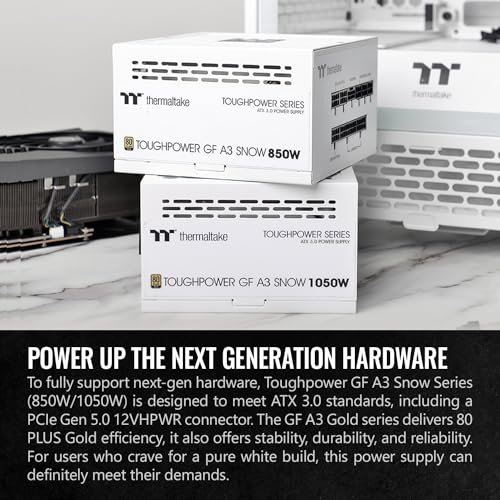 Image of Tower 300 Snow Micro-ATX Case & 1050W 80+ Gold Full Modular ATX 3.0 Power Supply Bundle