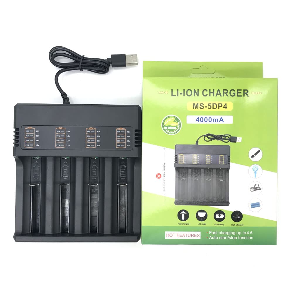 Universal Lithium 18650 Battery Charger for 3.7V Li-ion 18650 26650 18490 17670 17500 22650 21700 20700 18350 16340 RCR123A 14500, AA AAA & C Ni-MH Ni-CD Rechargeable Batteries