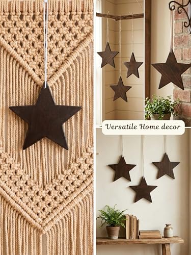 Image of Bombay Greens Hanging Star Planter with Rope | Hanging Plant Indoor Stand | Wooden Planter for Home Decor, Living Room, Balcony & Office Decoration
