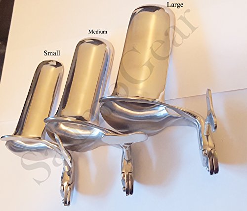 03 Pcs Set (All Sizes)Collin Vaginal Speculum Stainless Steel 'Small" Medium "Large" Duckbill Shape 2 Bladed Speculum