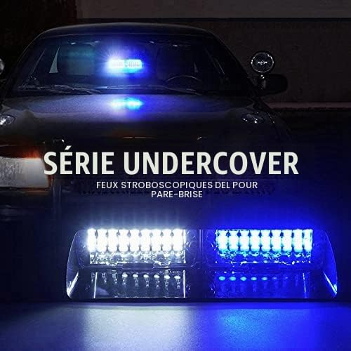 Lampe stroboscopique à 16 LED, lampe à ventouse clignotante Riloer 12V, avertissement d'urgence de la police pour remorques de camions