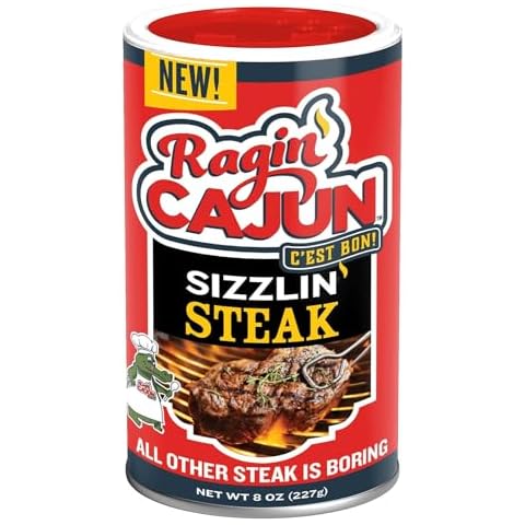 Ragin' Cajun Sizzlin' Steak Seasoning, 8 Ounce (Pack of 6) Cover