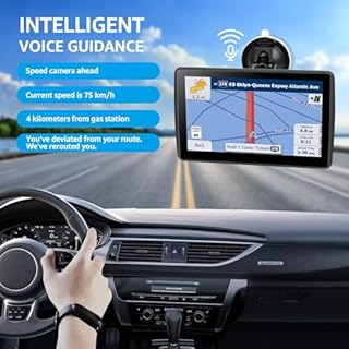 7 Inch GPS Navigator for Car Truck RV, 2025 Latest Map GPS for Car with Free Lifetime Updates, Voice Guidance, Speed Alerts, Custom Routing, HD Touchscreen (Blue)