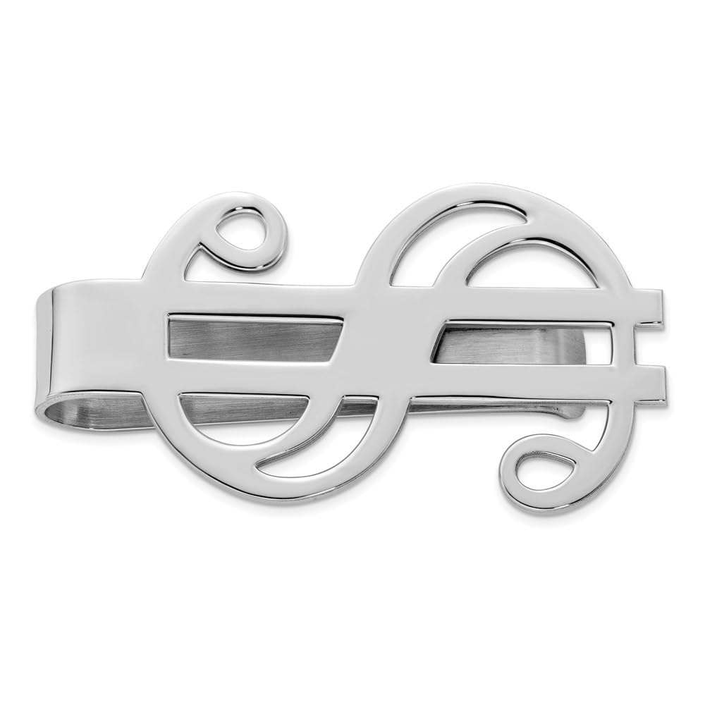 Diamond2Deal 925 Sterling Silver Dollar Sign Money Clip for
