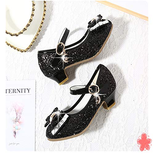 TN TANGNEST Sequined Bowknot Girls Princess Shoes Dress Shoes Wedding Party Low Heel Mary Jane Shoes4