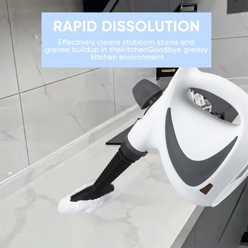 Multi-Surface Natural Steam Cleaner,Power Washer，with 1 Set Accessories, Multi-Purpose Steamer for Home Use, Steamer for Cleaning Floor, Grout and Car，Washer (1 set+Four cloth)