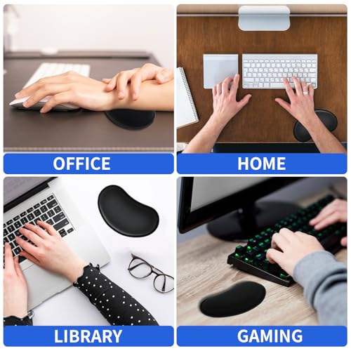 2 Stk Handauflage,Handgelenkauflage Maus,Ergonomische Handballenauflage Rutschfest,Mauspad mit Gelkissen,Handgelenkstütze Pad Mit Memory-Schaum,Mouse Wrist Rest,für Offfice Heim Computer Laptop Maus