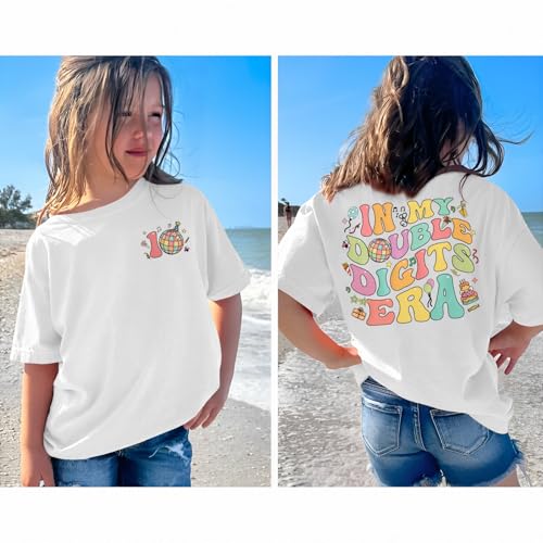 in My Double Digits Era Birthday Girl Shirt 10th Birthday T-Shirt for Girls 10 Years Old B-Day Party Gifts Tee Tops3
