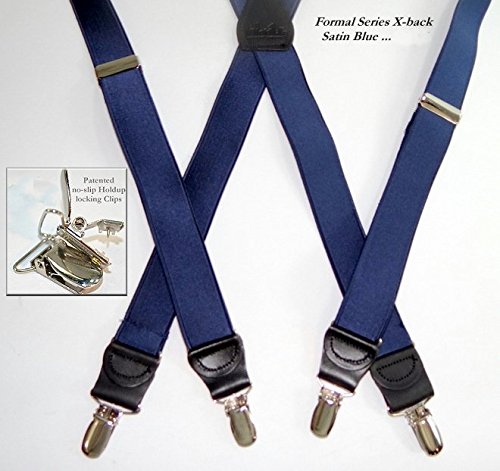 Image of Hold-Up Formal Series Men's X & Y-Back Suspenders with No-Slip Clips | Available in traditional X-back and Y-back styles for business, formal, and dress occasions.