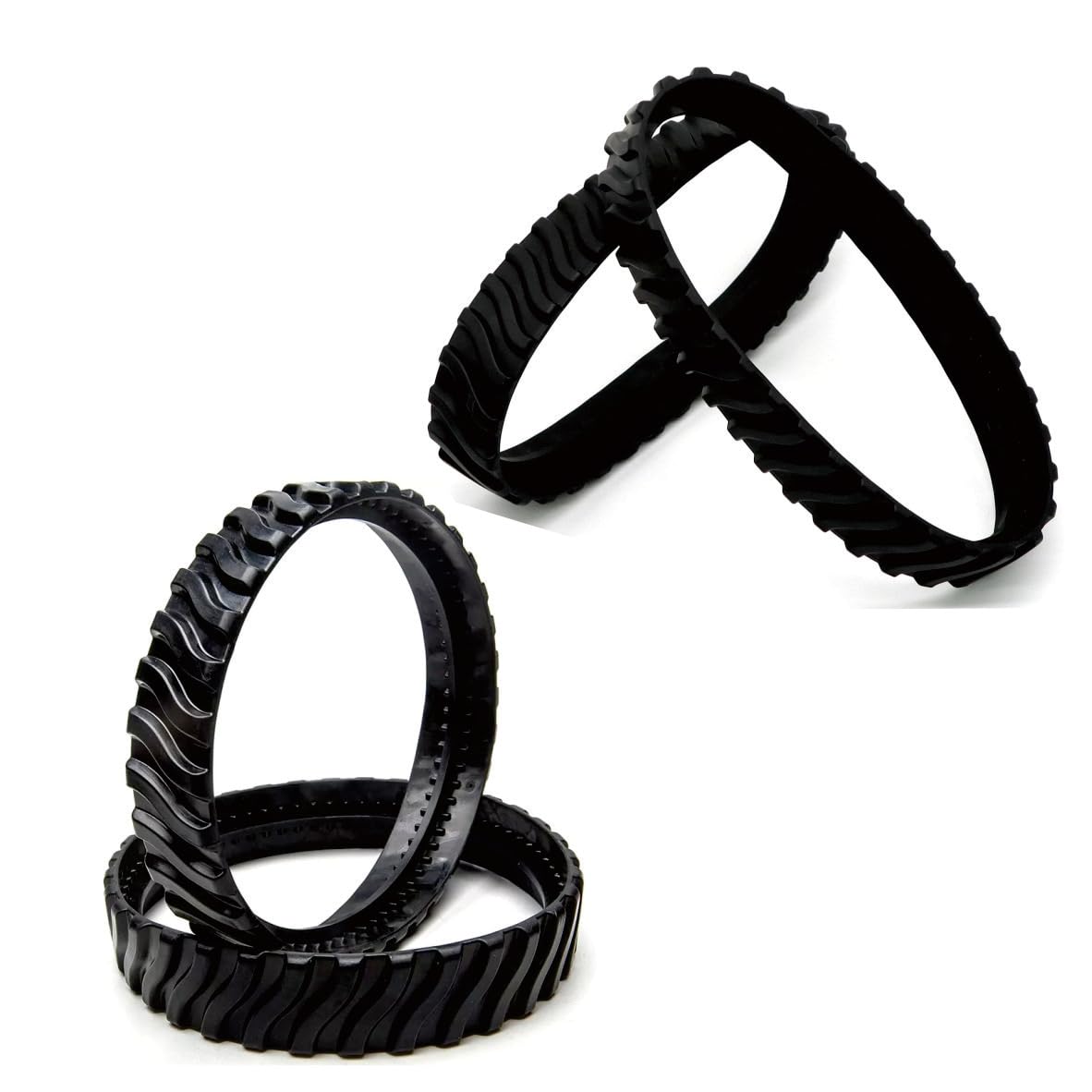 Tellfeel 4-Pack R0526100 Pool Cleaner Tire Track Replacement for Zodiac MX6 MX8 Ground Swimming Suction Cleaners Heavy Duty Rubber Exact Wheel Belts