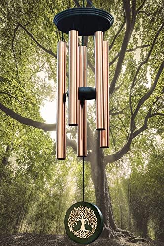 36" Memorial Tree of Life Windchime Outdoors Large Deep Tone, Retirement/Sympathy Wind Chimes Gift in Memory of Mom/A Loved One Christmas, Wood Bamboo Wind Chimes for Outside Garden Decor Clearance