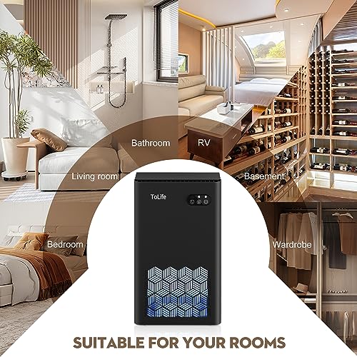 Dehumidifier, ToLife Dehumidifiers for Bedroom, 95 OZ Water Tank, (950 sq.ft) Quiet Small Dehumidifi