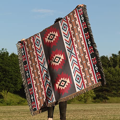 BCOTTOND Azteken-Decke, Südwest-Stammes-Tapisserie, Indianer-Dekor, indische Decken und Überwürfe für Couch, Stuhl, Sofa, Bett, Outdoor, Strand, Reisen, 127 x 177,8 cm
