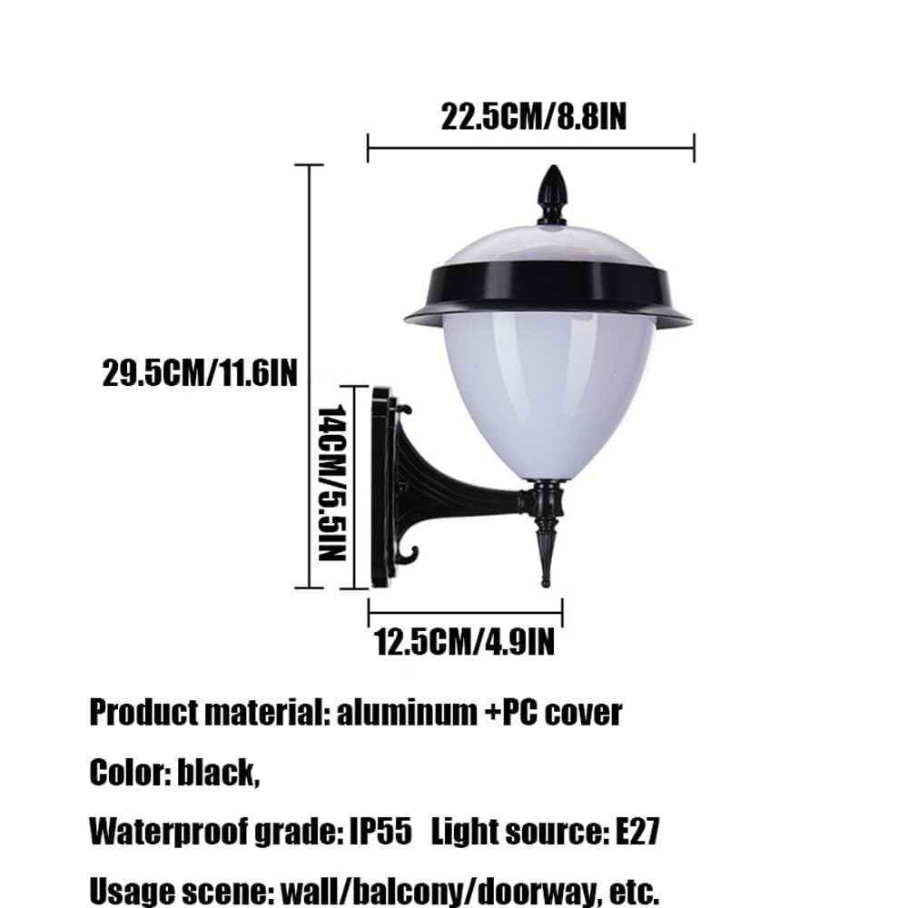 Lampa Ogrodowa,Lampy Wodoodporny Kinkiet Zewnętrzny, Odlew Aluminiowy, Lampa Ścienna Z Kloszem PC, Europejska Lampa Ścienna Do Alejki W Ogrodzie Społecznościowym Oprawa Ogrodowa