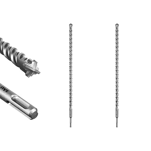 Miniatura 32 de SALI SDS Plus - Broca de martillo rotativo, 10 unidades, kit de brocas para hormigón de 7/16 x 12 pulgadas, material de carburo de doble rosca de