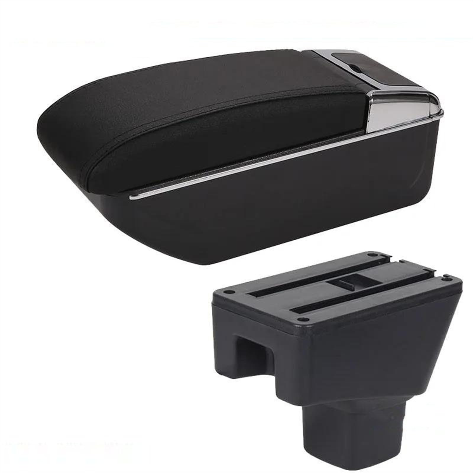NMJLQW Storage Rack Car Center Console Storage Box Multifunctional Armrest Storage Box Interior Accessories For SUZUKI SX4(D2 Black black NoUSB)