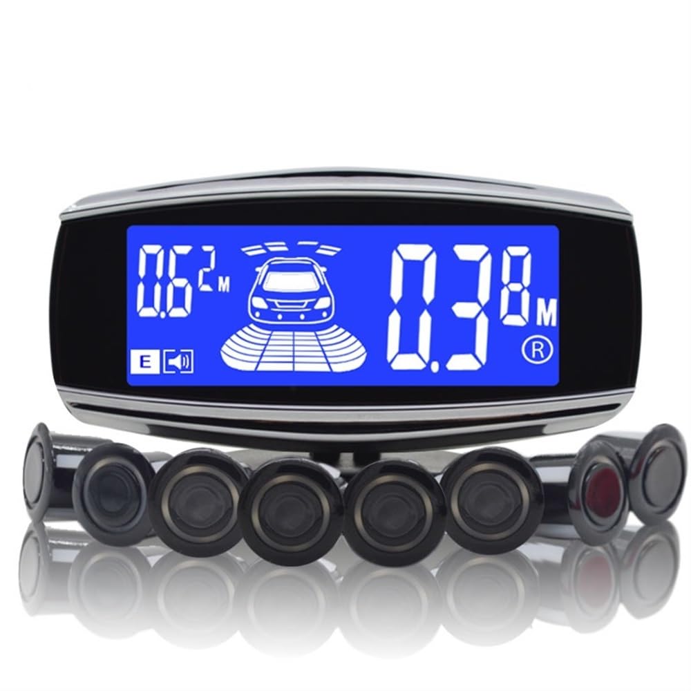 Kit sensori parcheggio Sensore di parcheggio auto con monitor retromarcia automatico Parktronic 8 sensori rilevamento radar Display retroilluminato Kit