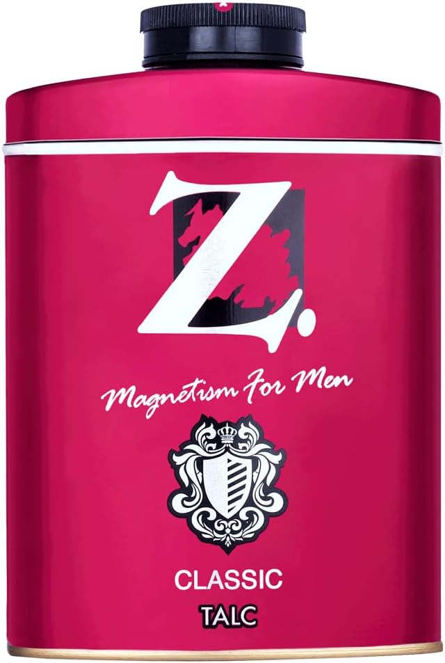 Z Magnetism Classic Deodorizing Talcum Powder for Men | Signature Woody & Musky Fragrance | Fights Body Odor & Ensures Long Lasting Freshness | Suitable for All Skin Types - 200g