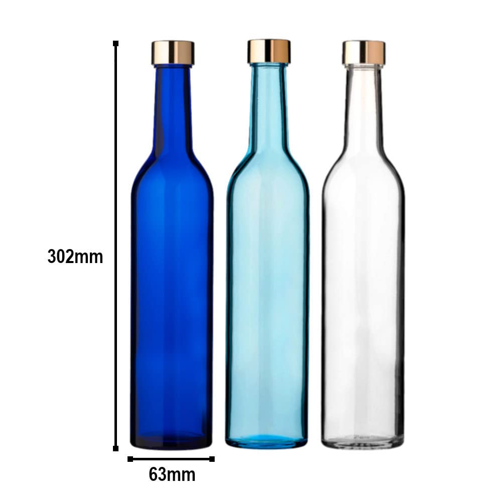 Amazon｜ガラス瓶 ワインボトル スリム 500ml 3色アソート（ブルー