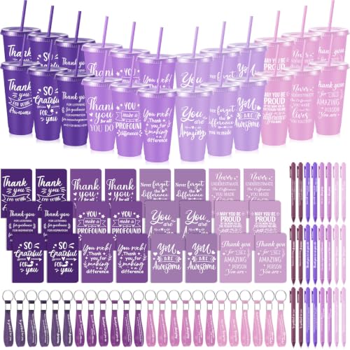 24 Sets / 96 Pcs Thank You Appreciation Gifts Bulk, Gradient Purple